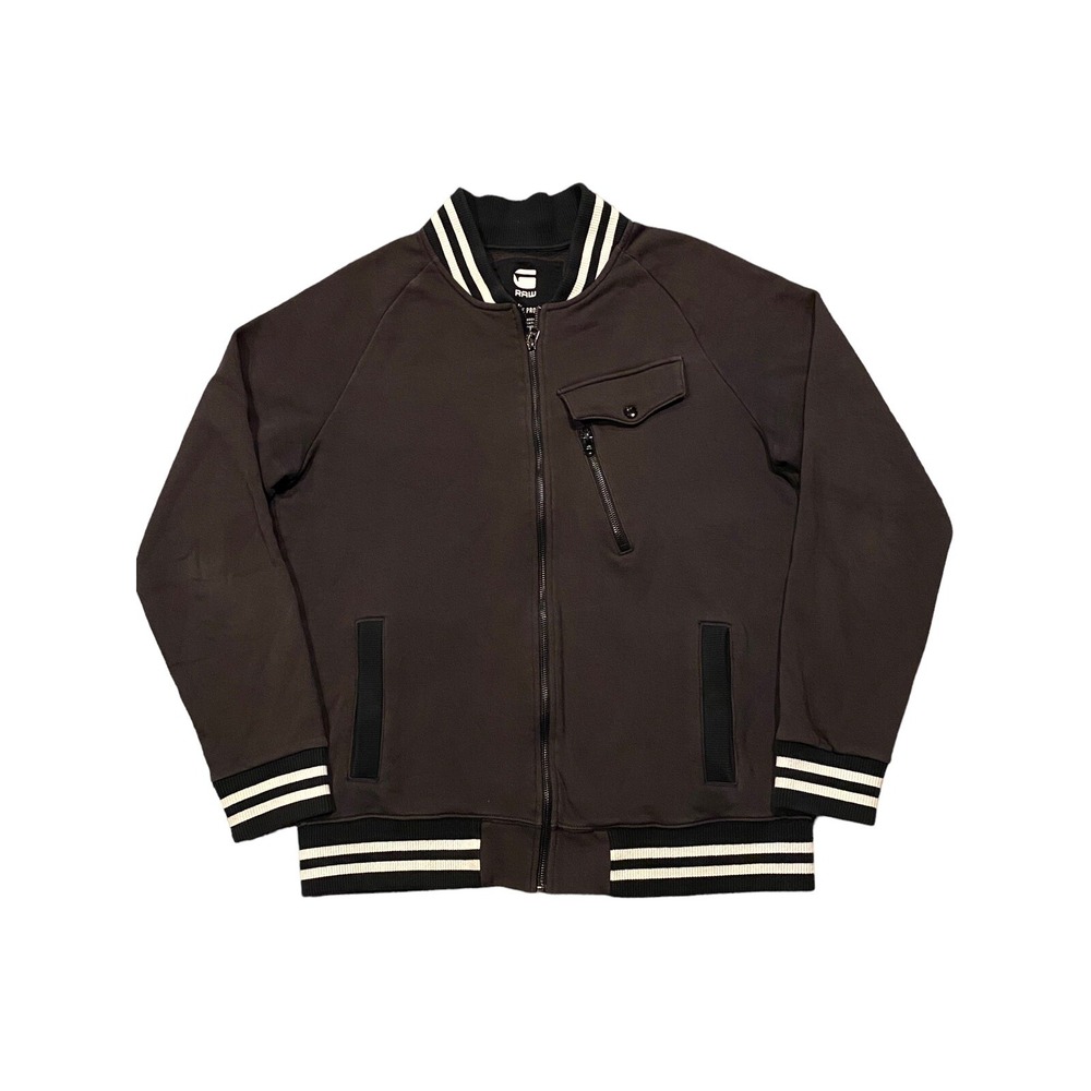 G-Star Raw Letterman Varsity Jacket Full Zip Pockets Bomber Blue Men's Medium